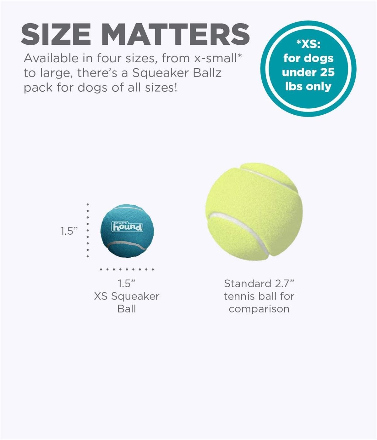 Outward Hound Squeaker Ballz Squeaky Tenis Topları (4'lü Paket)