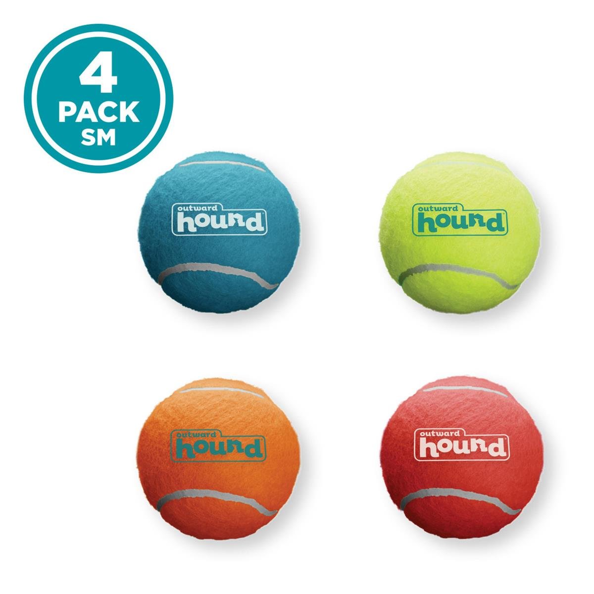 Outward Hound Squeaker Ballz Squeaky Tenis Topları (4'lü Paket)