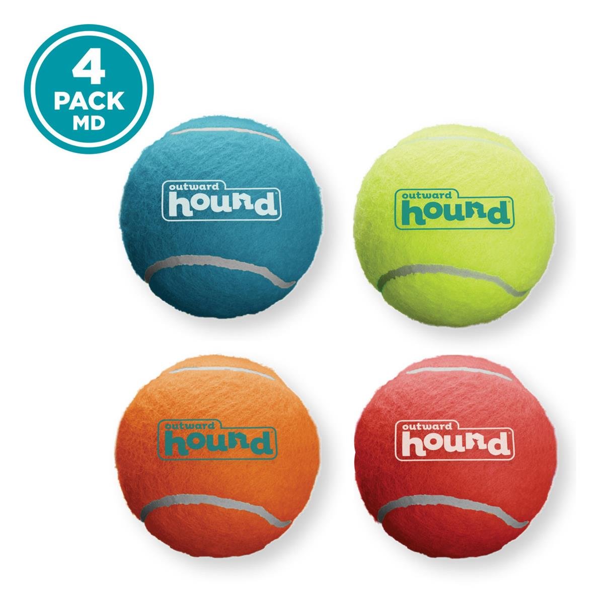 Outward Hound Squeaker Ballz Squeaky Tenis Topları (4'lü Paket)